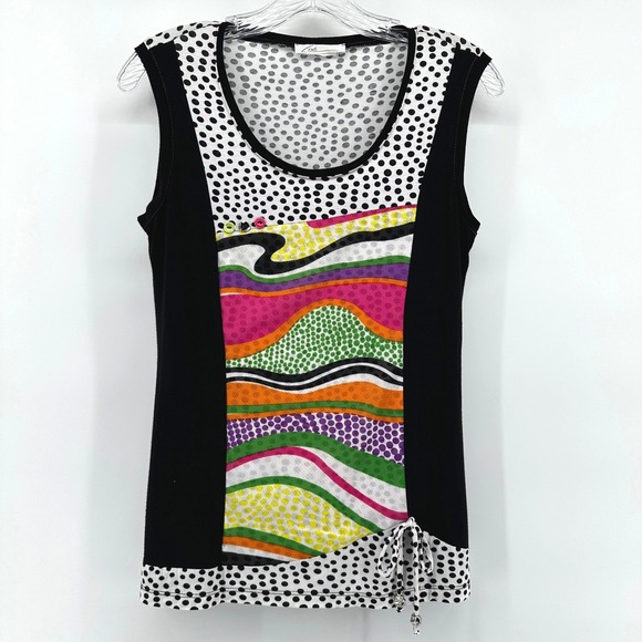 Zoé Art To Wear Mesh Tank Top Psychedelic Whimsigoth Maximalist Y2K  Polka Dot - Picture 9 of 10